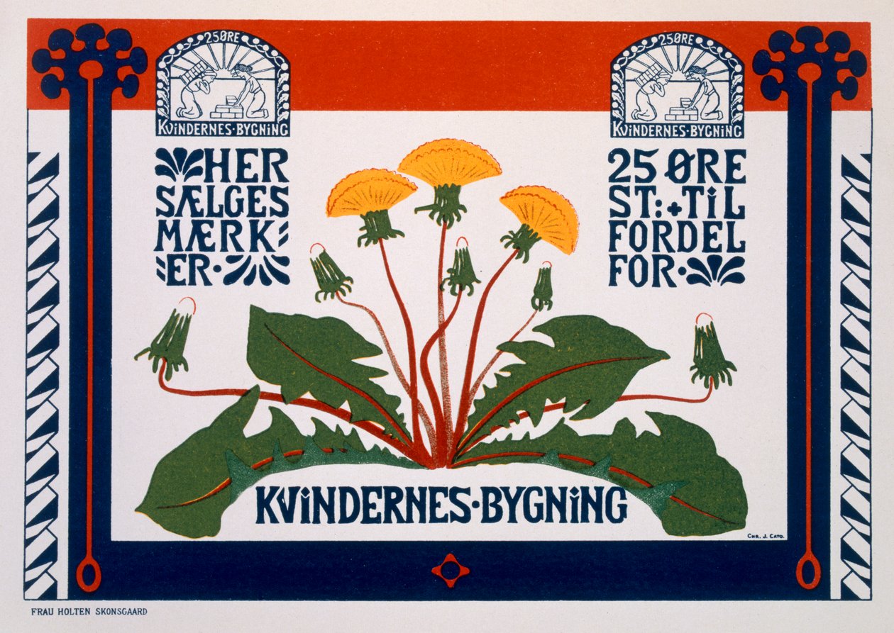 Affisch som annonserar kvinnobyggnaden, sent 1800-tidigt 1900-tal av Danish School