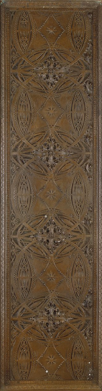 En fris med stiliserade botaniska motiv med klassisk bladbård, ca 1893 (bronspläterat smidesjärn) av Dankmar and Sullivan Louis Adler