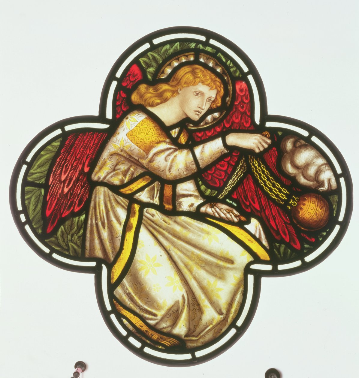 Fönster av en ängel som svänger ett rökelsekar, tillverkat av William Morris-fabriken, 1870 (målat glas) av Dante Gabriel and Burne Jones, Edward Rossetti