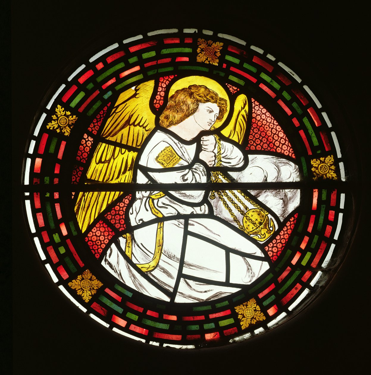 Ängel med rökelsekar, 1861 (målat glas) av Dante Gabriel Charles Rossetti