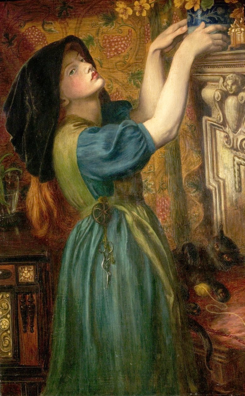 Ringblommor (The Bower Maiden, Fleur-de-Marie), 1874 av Dante Gabriel Charles Rossetti