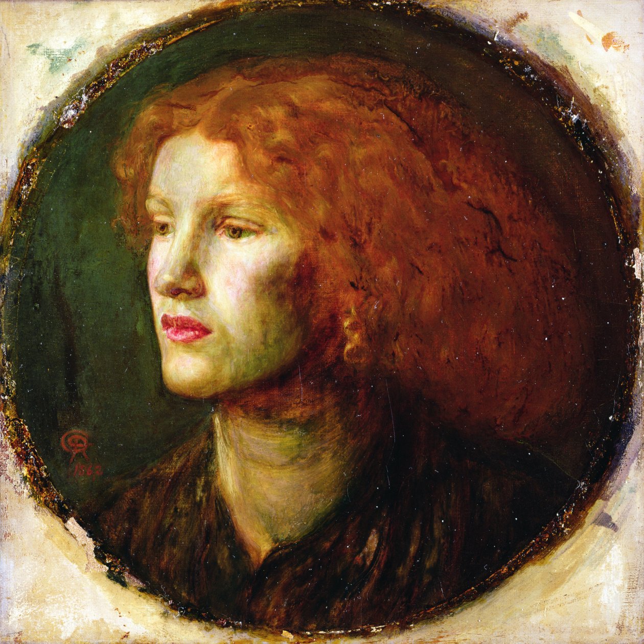 Porträtt av Fanny Cornforth, ca 1860 av Dante Gabriel Charles Rossetti