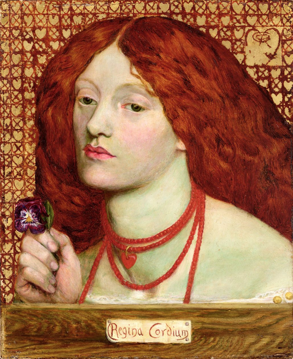 Queen of the Hearts, 1860 (panel) av Dante Gabriel Charles Rossetti