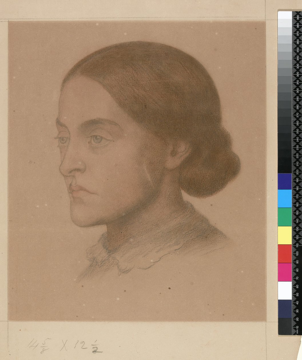 909 T.2268 Christina Rossetti (ritning) av Dante Gabriel Charles Rossetti