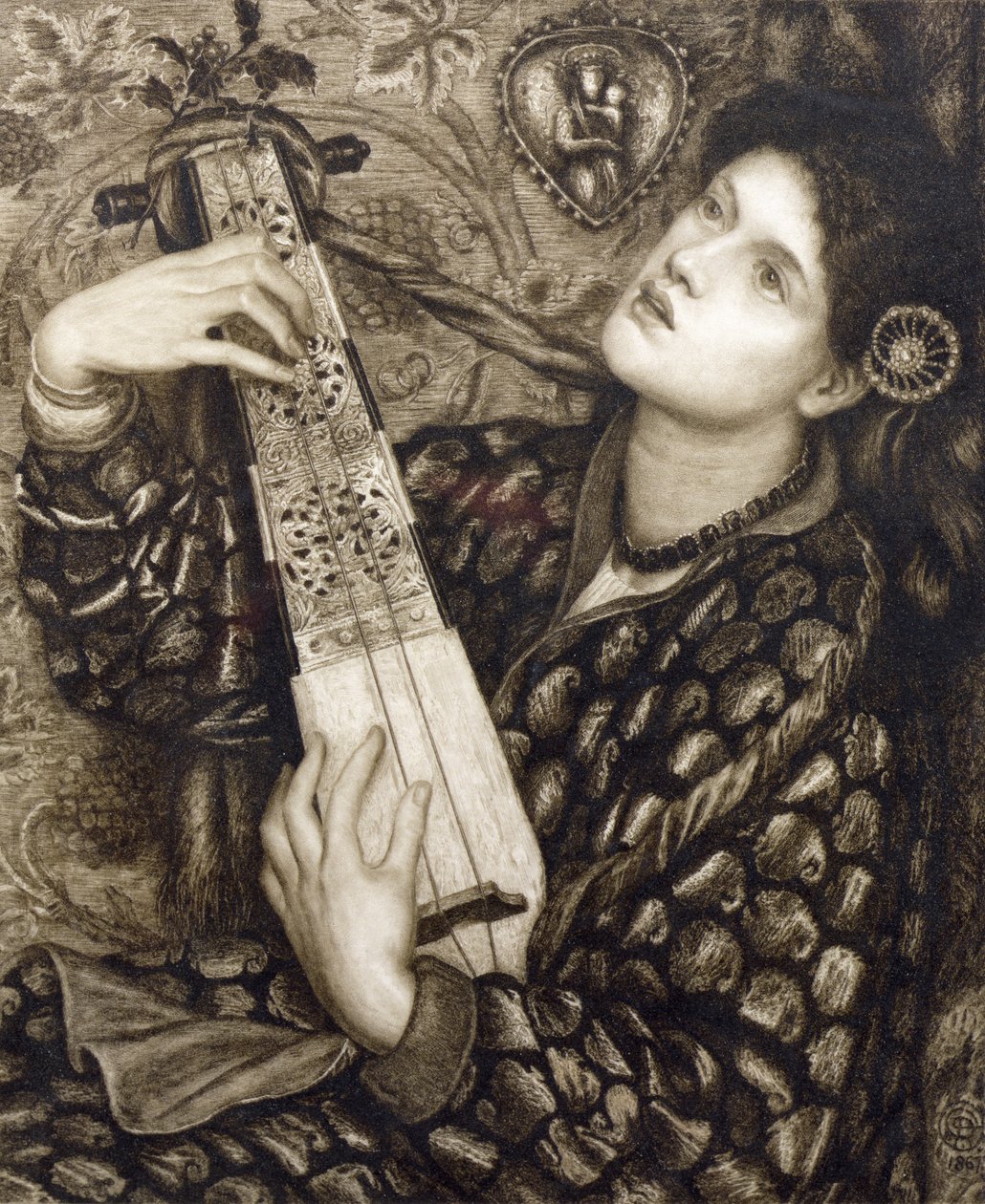 A Christmas Carol, graverad av Eugene Gaujean (1850-1900) pub. av Robert Dunthorne, 1891 av Dante Gabriel Charles Rossetti