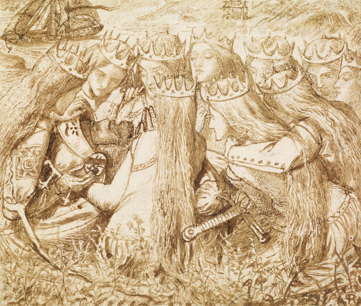 Design för Moxons Tennyson av Dante Gabriel Charles Rossetti