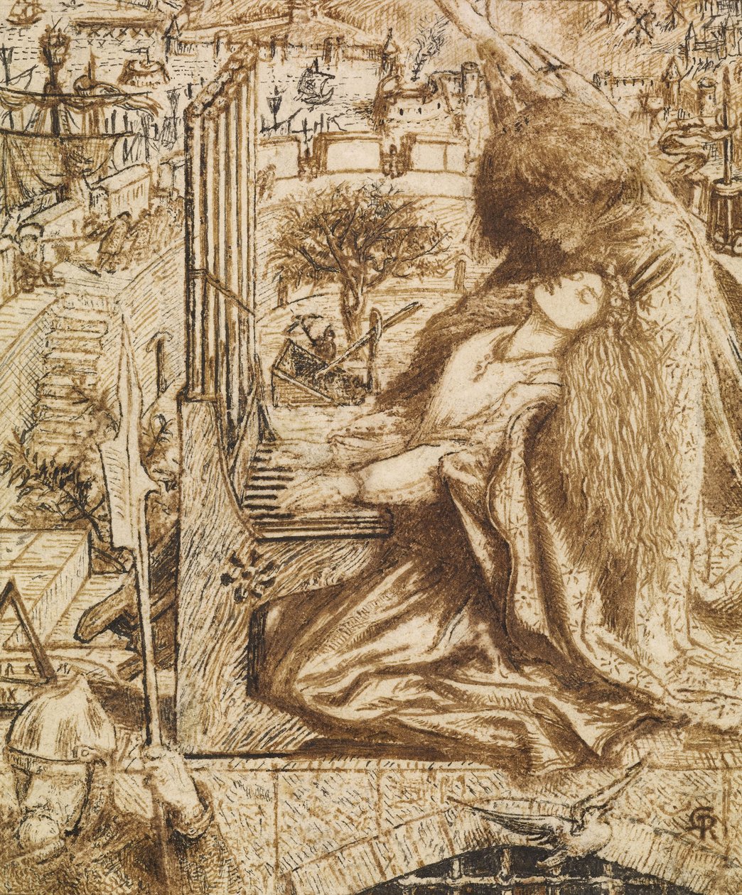 Design för Moxons Tennyson av Dante Gabriel Charles Rossetti