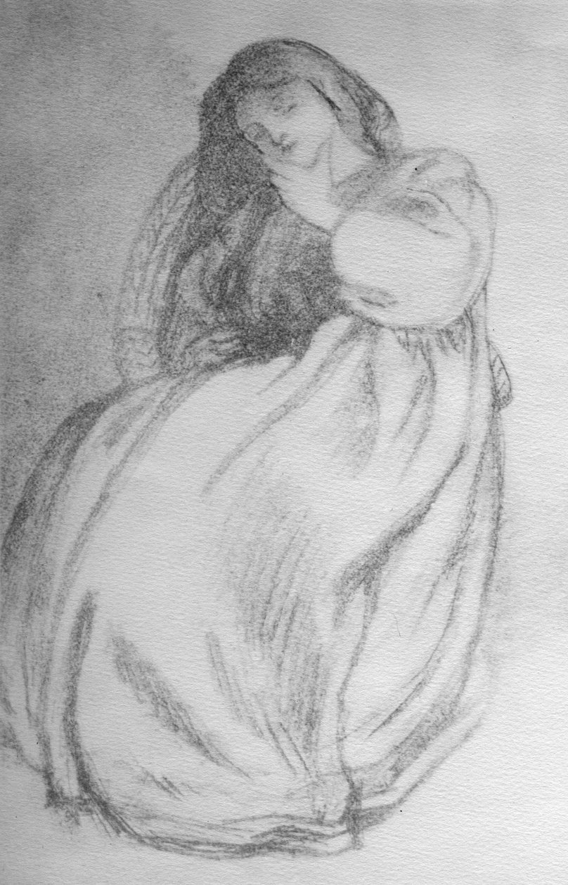 Elizabeth Siddal, c.1853 (graphite kwenye karatasi)swed av Dante Gabriel Charles Rossetti