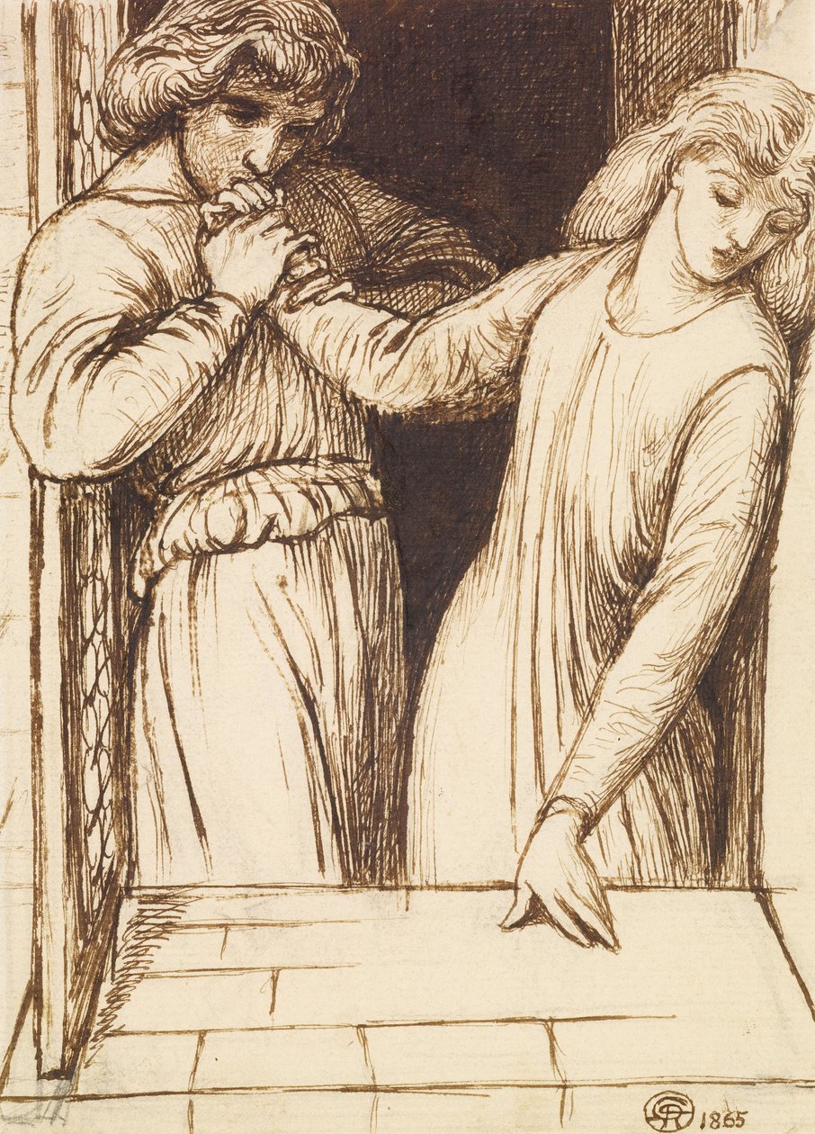 Hamlet och Ophelia av Dante Gabriel Charles Rossetti