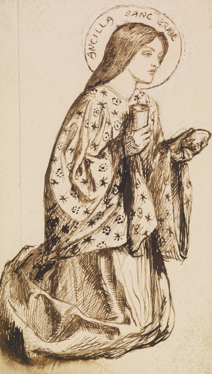 Launcelot vid helgedomens helgedom av Dante Gabriel Charles Rossetti