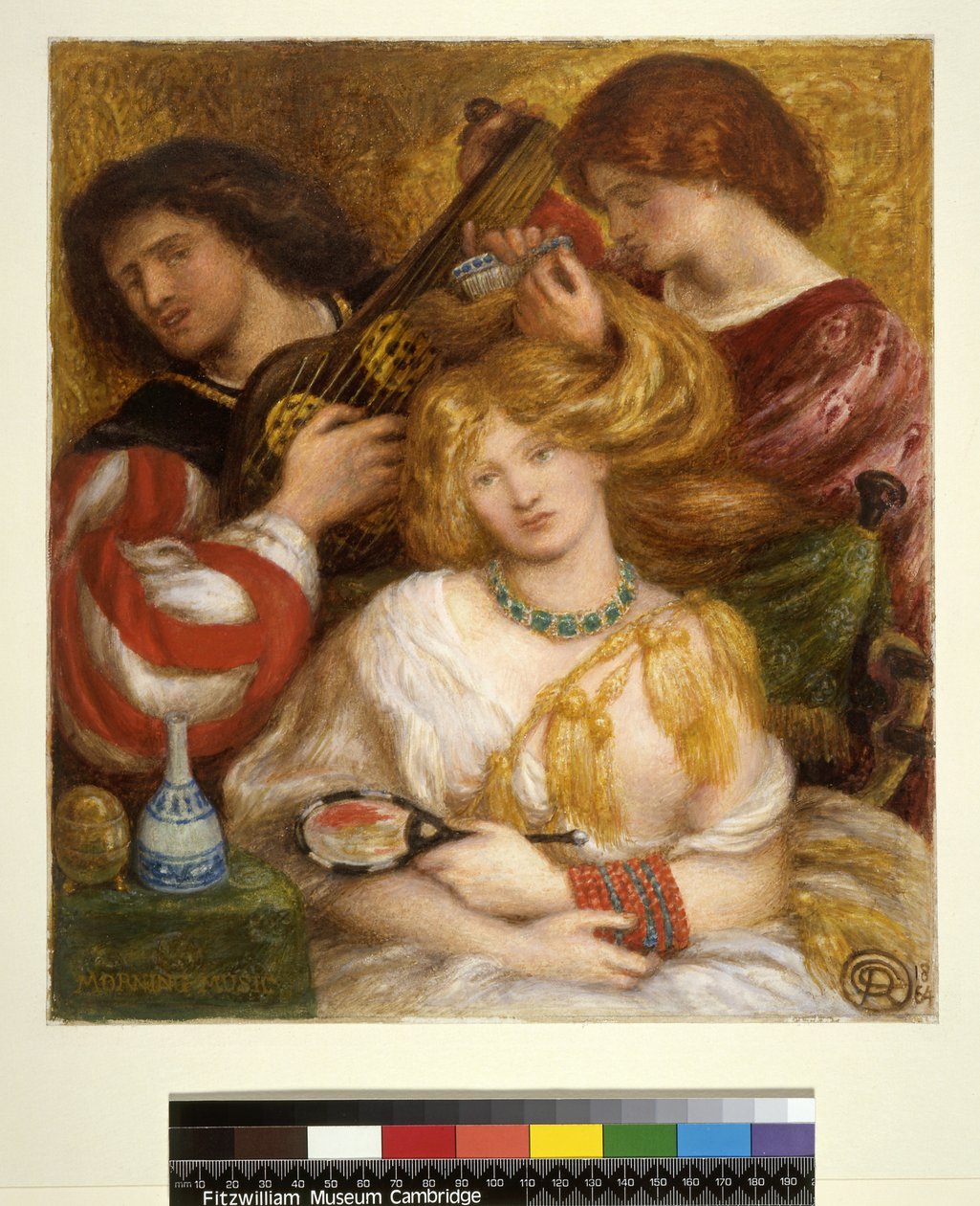 Nr 1148 Morgonmusik, 1864 (toalett och gouache) av Dante Gabriel Charles Rossetti