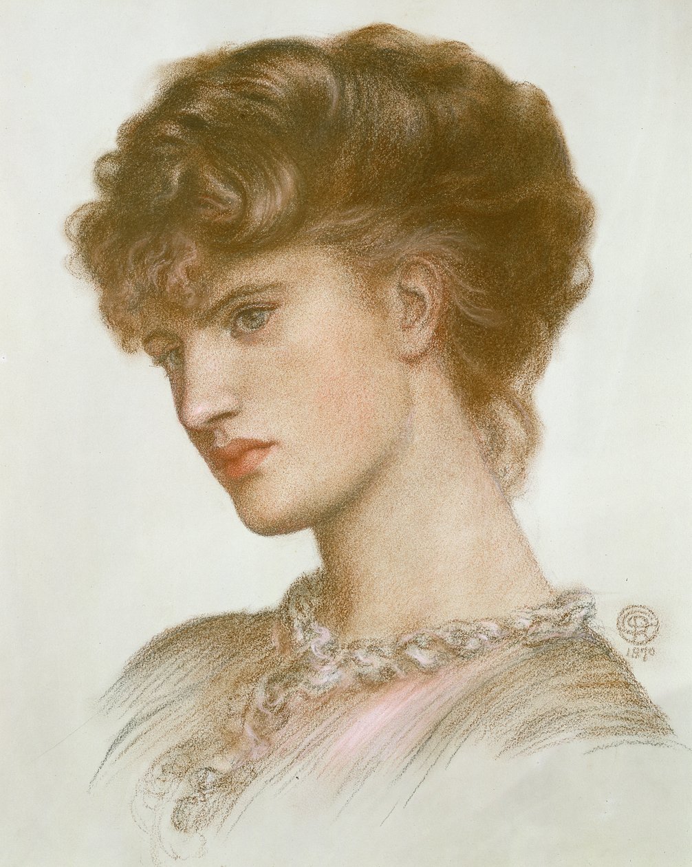 Porträtt av Aglaia Coronio (född Ionides) 1870 (krita på papper) av Dante Gabriel Charles Rossetti