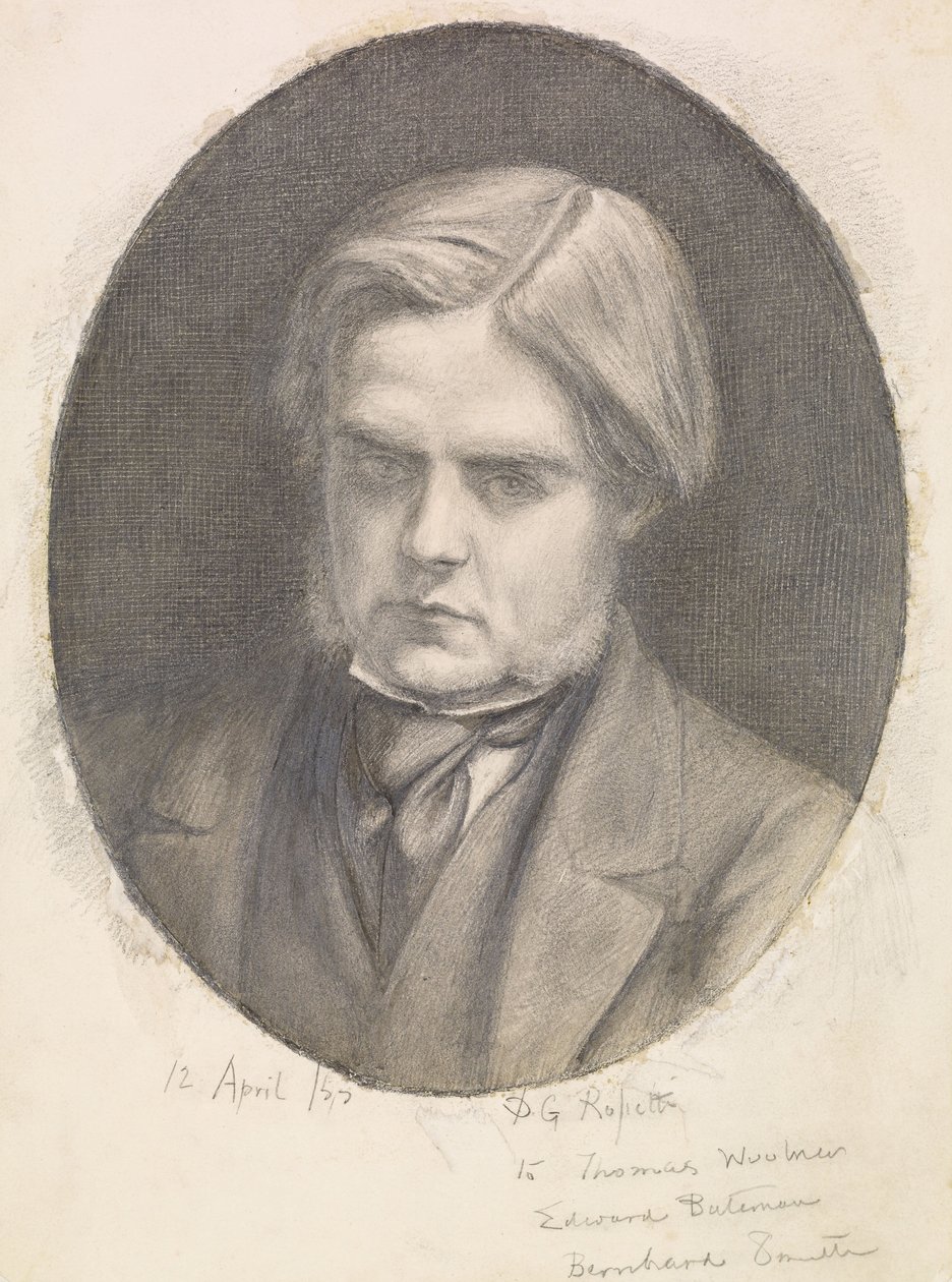 Porträtt av William Holman Hunt (1827-1910) av Dante Gabriel Charles Rossetti
