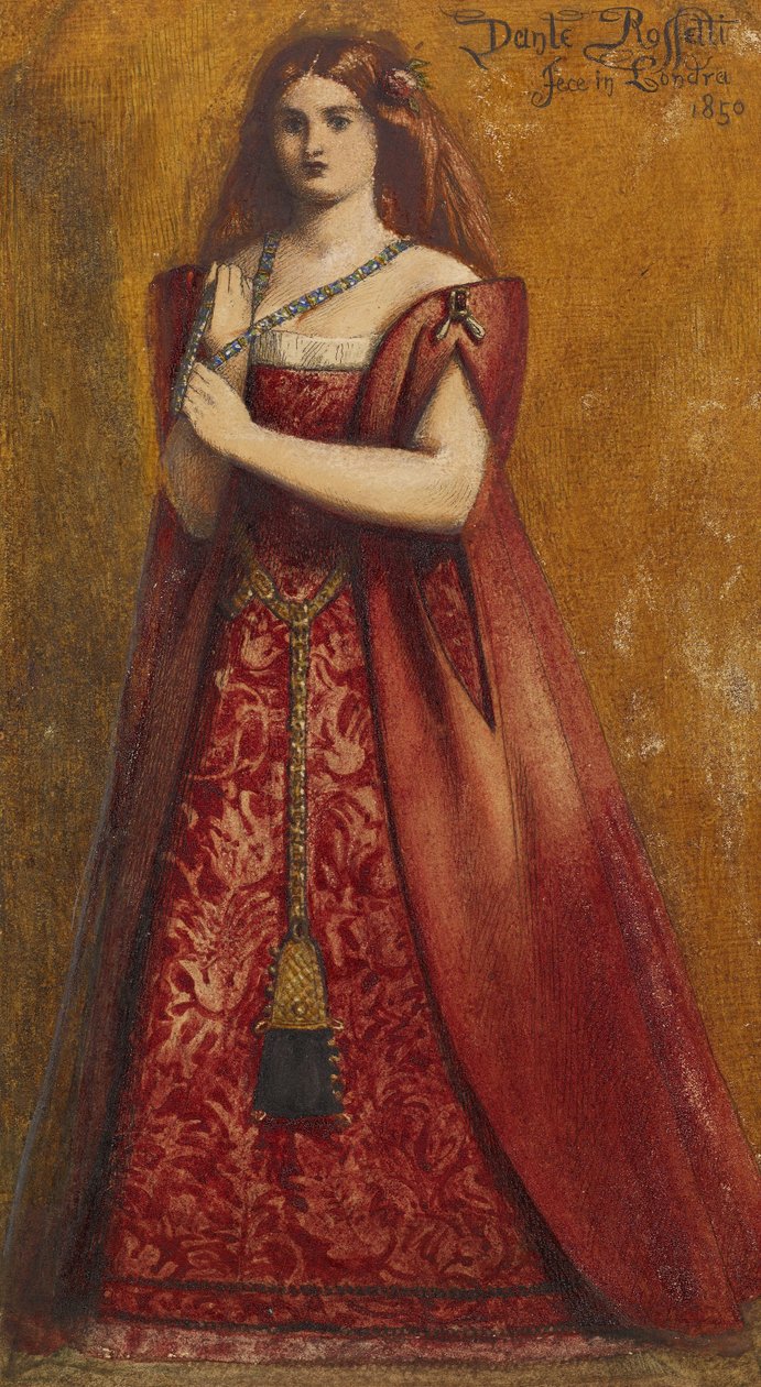 Rosso Vestita (klädd i rött) av Dante Gabriel Charles Rossetti