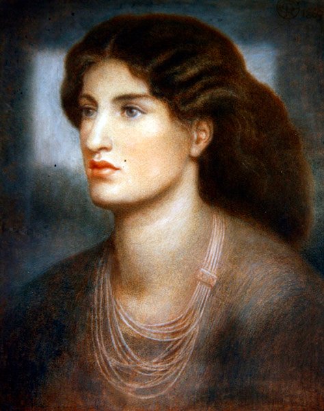 Ett porträtt - studie för "Kvinnan i fönstret" av Dante Gabriel Charles Rossetti