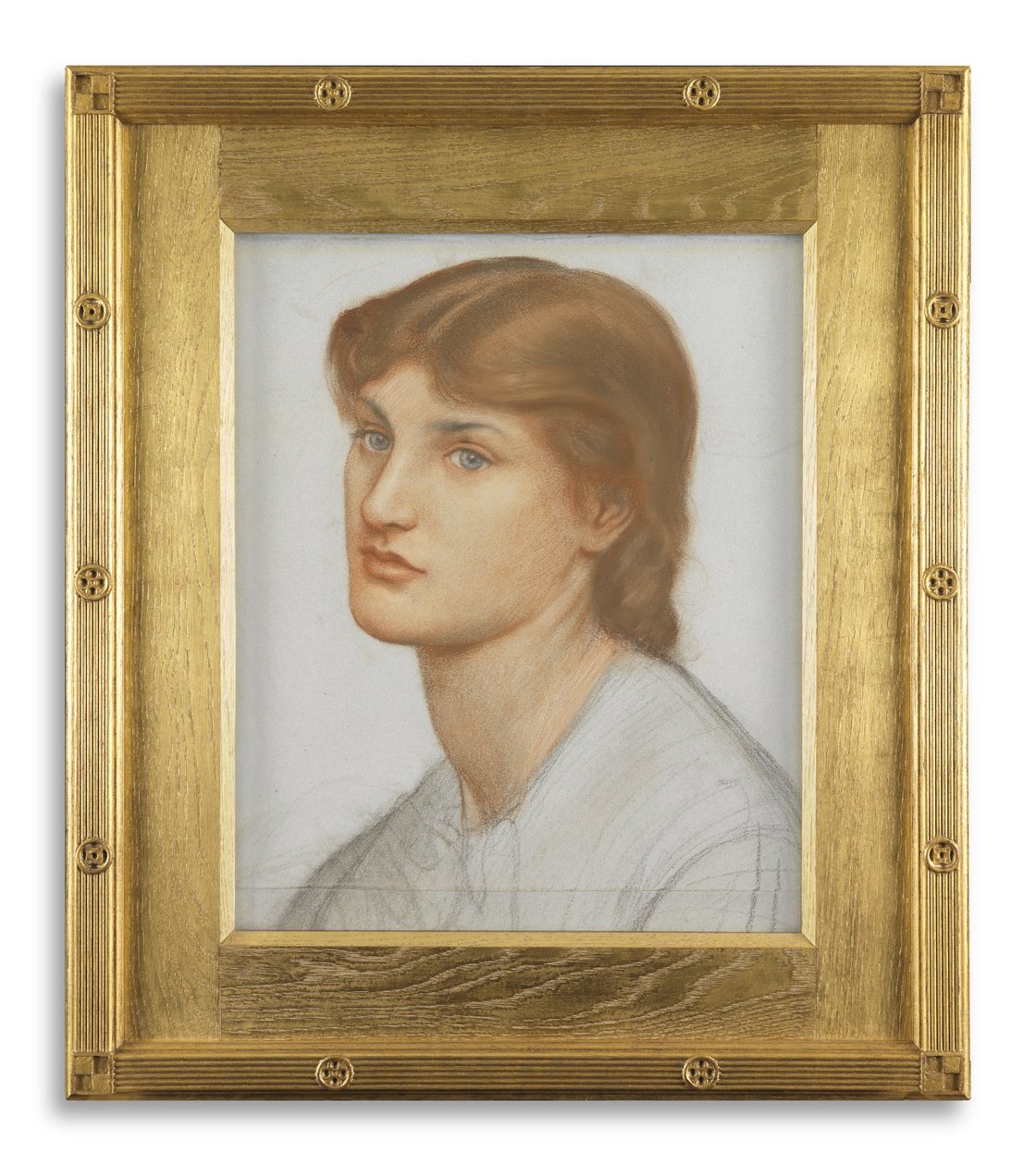 Alexa Wilding (färgade kritor på papper) av Dante Gabriel Charles Rossetti