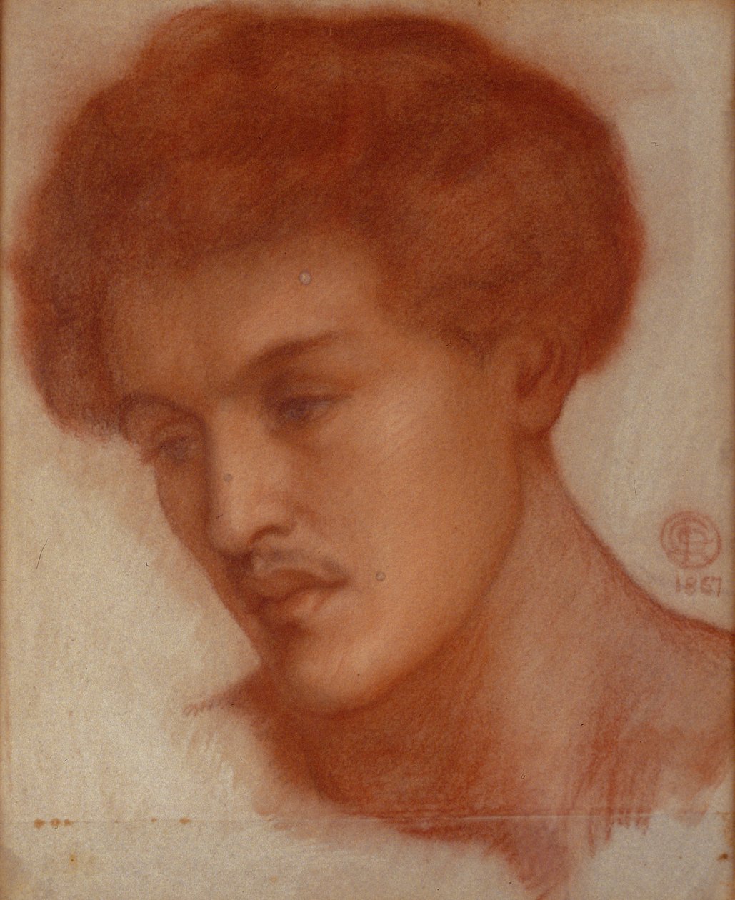 Augustus Howell, 1867 (röd krita på papper) av Dante Gabriel Charles Rossetti