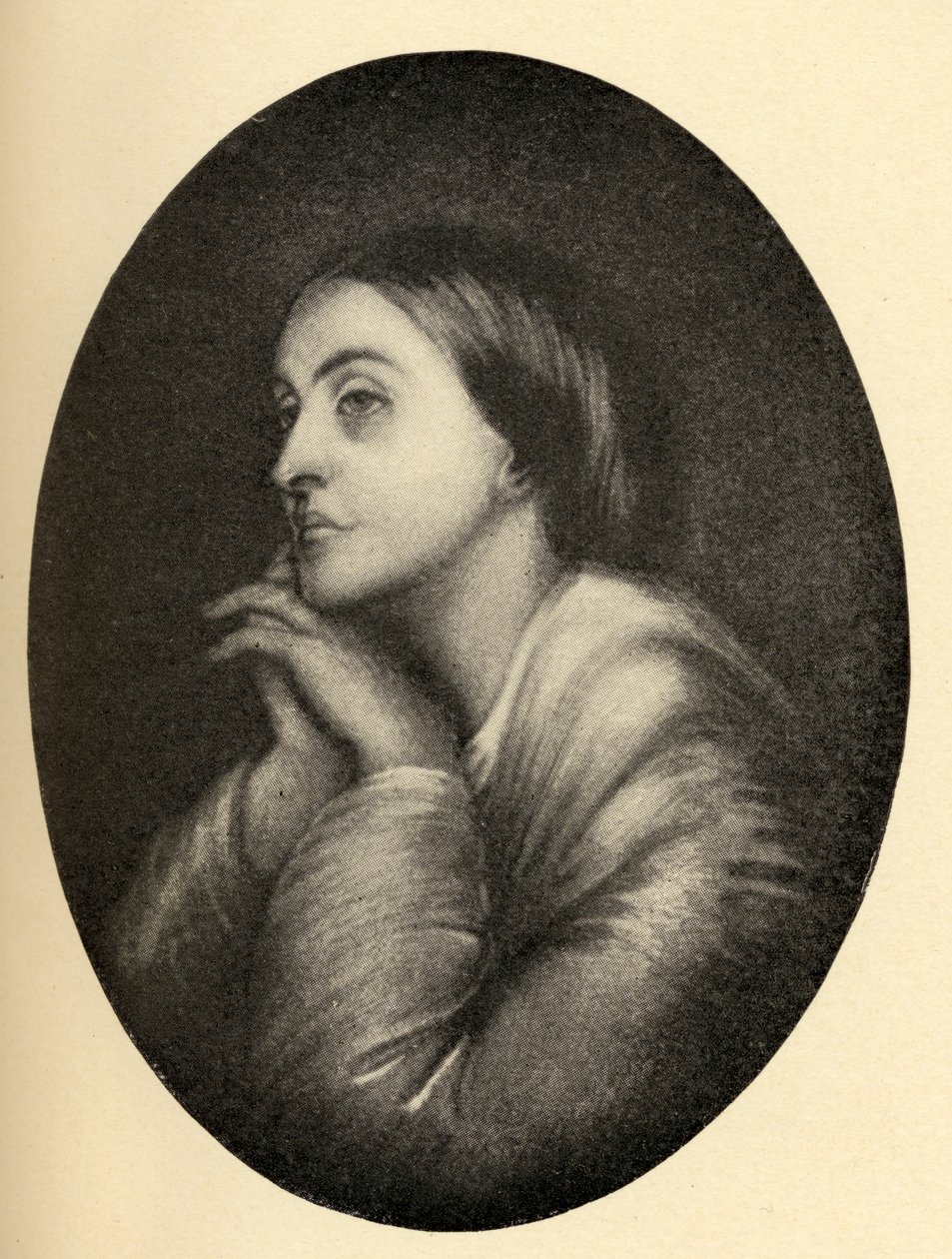 Christina Georgina Rossetti (1830-94) illustration från "Little Journeys to the Homes of Famous Women", publicerad 1897 av Dante Gabriel Charles Rossetti
