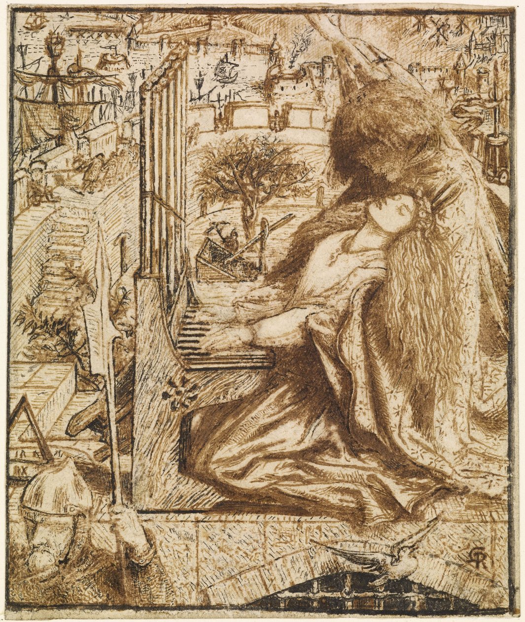 Design för Moxons Tennyson - Sankta Cecilia av Dante Gabriel Charles Rossetti