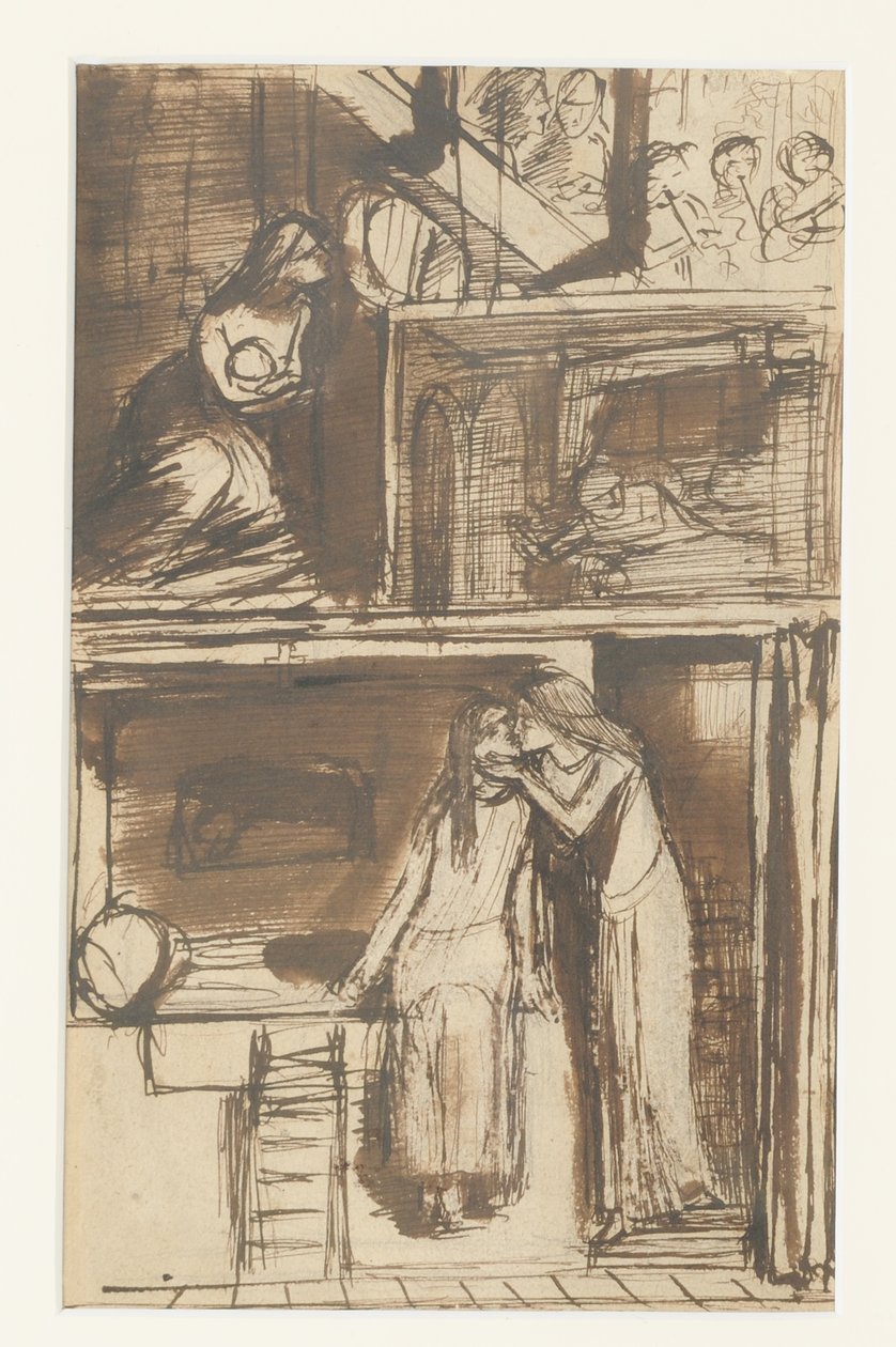 Fair Annie - Illustration to a Ballad, ca 1854 (bläck på papper) av Dante Gabriel Charles Rossetti