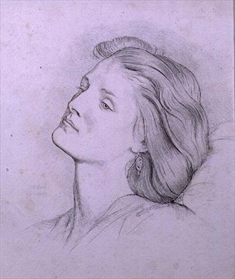 Chef för Fanny Cornforth (penna och krita) av Dante Gabriel Charles Rossetti