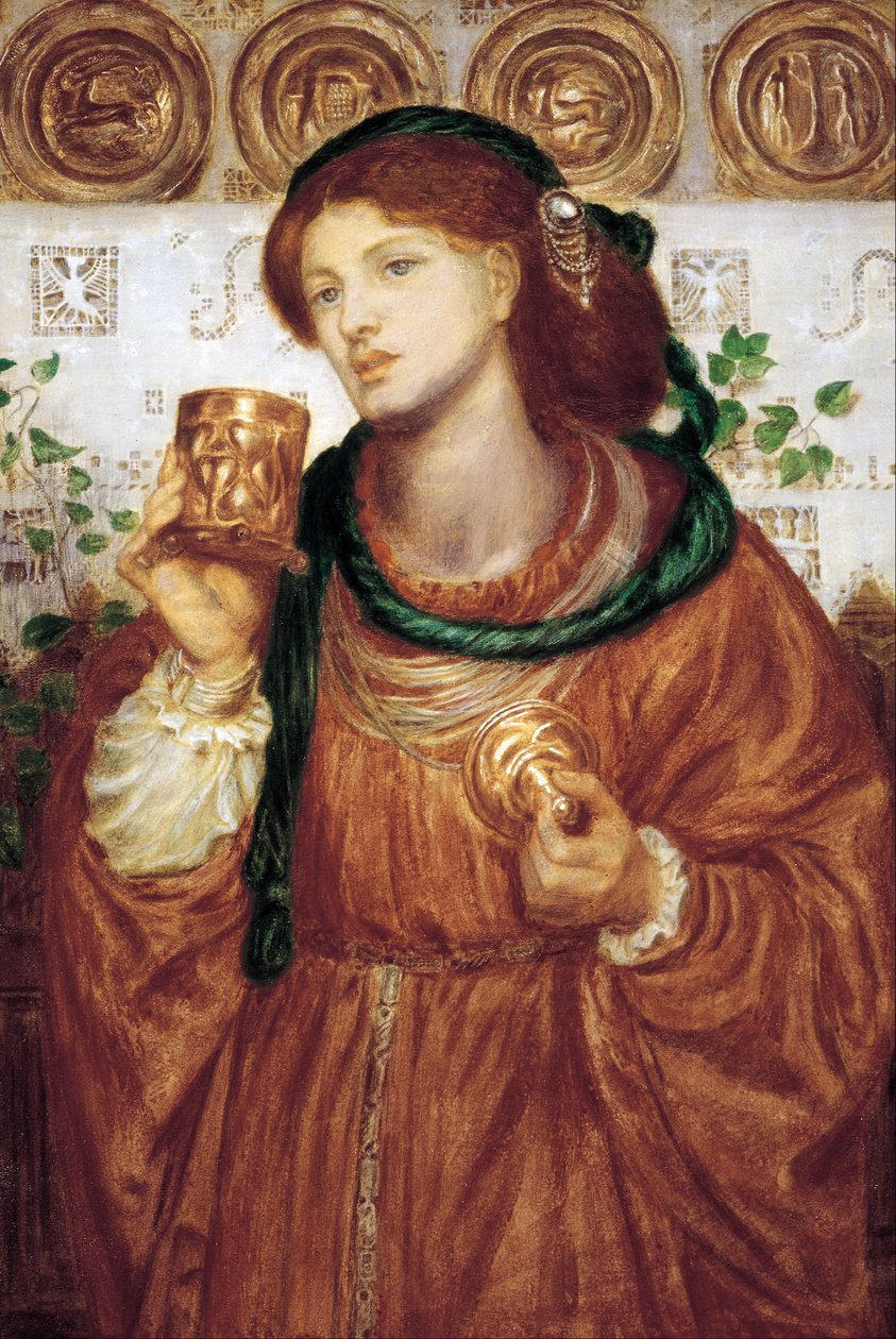 ""The Cup of Love"" Målning av Dante Gabriel Rossetti (1828-1882) cirka 1867 Dim 52,6 x 35,9 cm Art Gallery of South Australia Adelaide Australia av Dante Gabriel Charles Rossetti