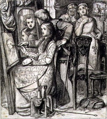 Kärlekens spegel eller en liknelse om kärlek, 1850 - 1852 av Dante Gabriel Charles Rossetti