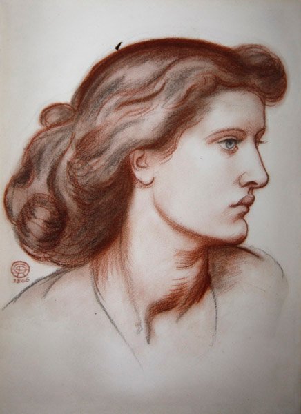 Porträtt av Alexa Wilding av Dante Gabriel Charles Rossetti