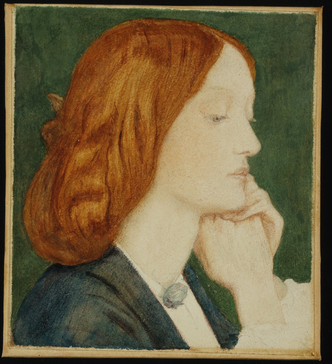 Porträtt av Elizabeth Siddal (1829-62) 1854 (akvarell på papper) av Dante Gabriel Charles Rossetti