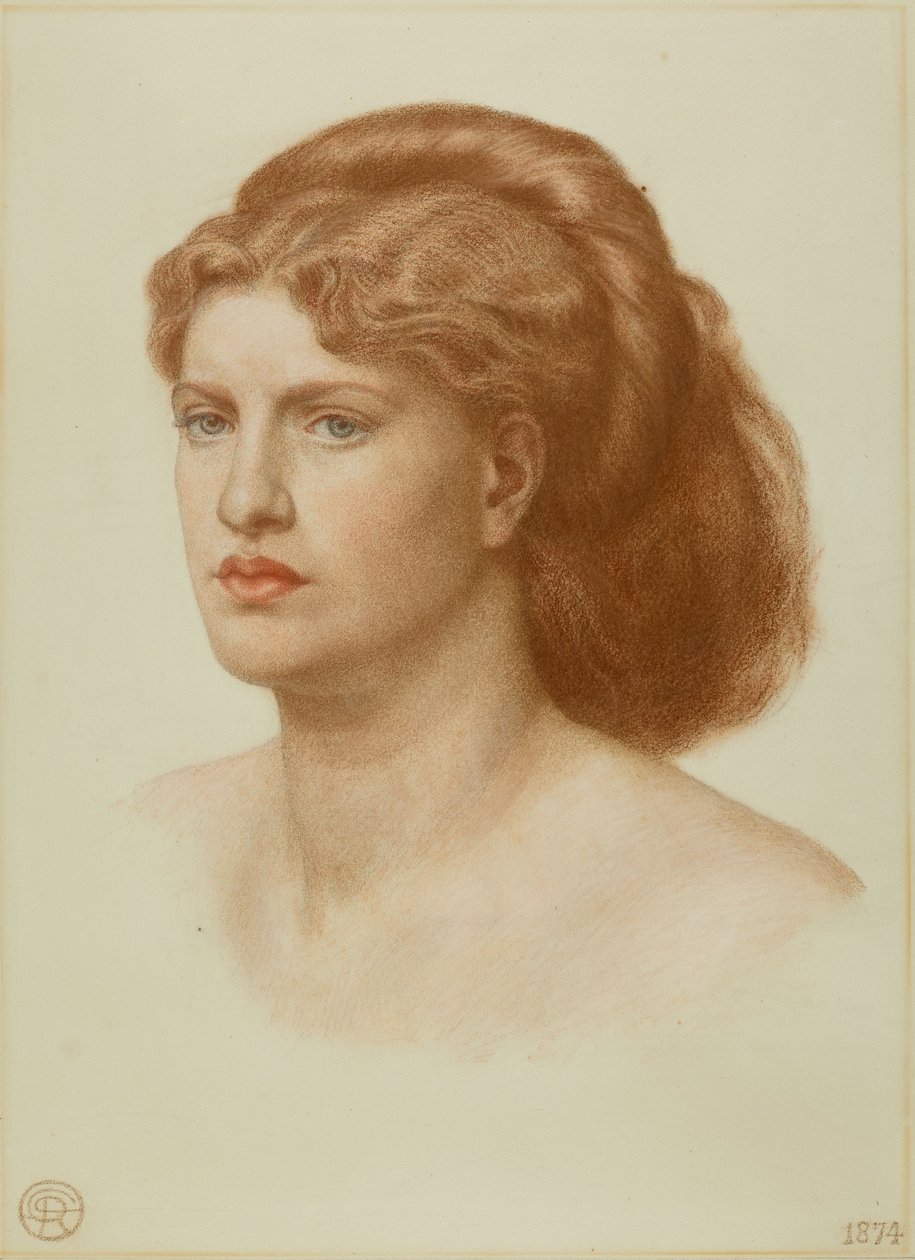 Porträtt av Fanny Cornforth, Head and Shoulders, 1874 av Dante Gabriel Charles Rossetti