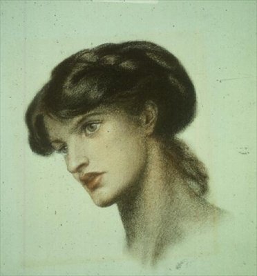 Porträtt av Mrs Stillman (färgade kritor) av Dante Gabriel Charles Rossetti