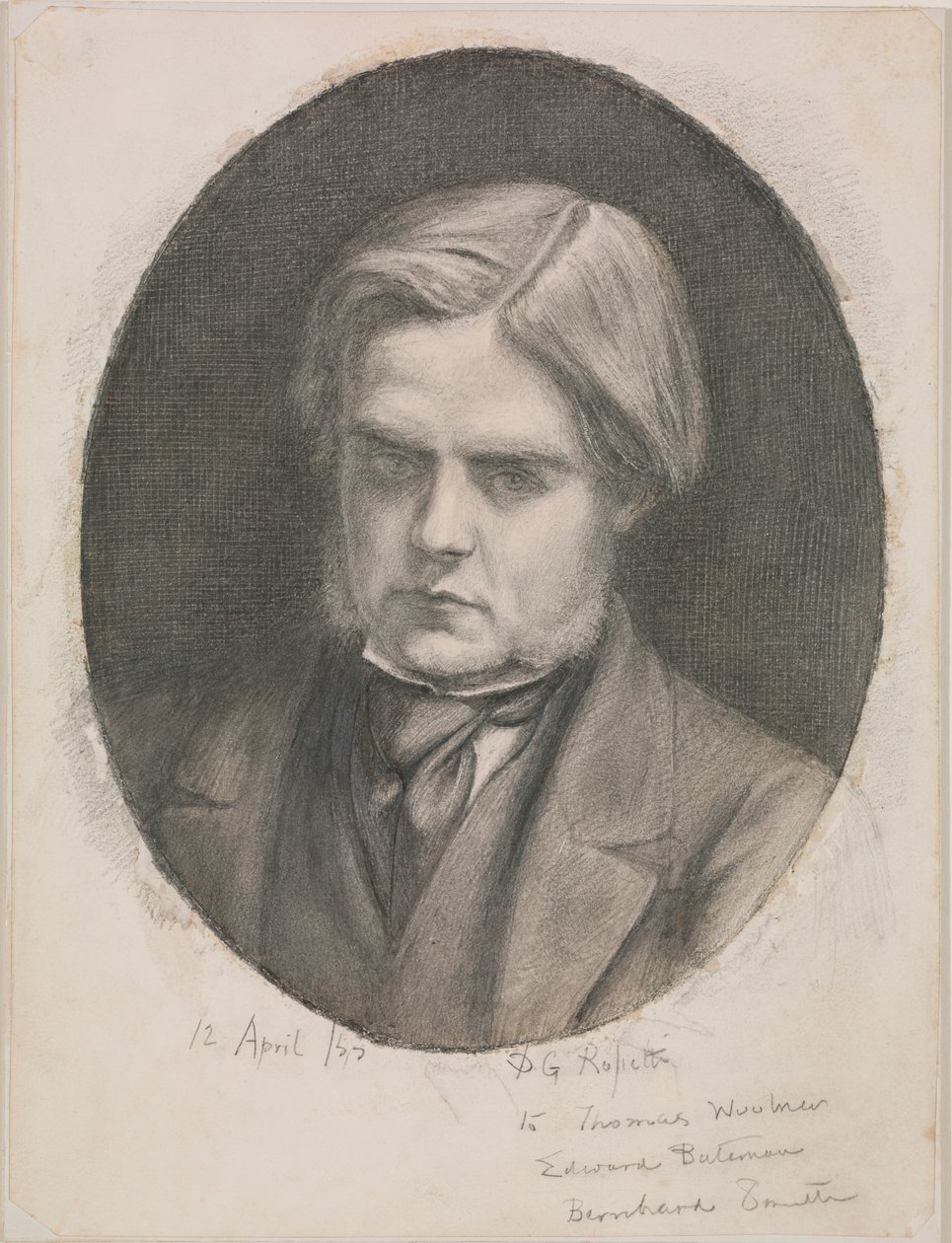 Porträtt av William Holman Hunt av Dante Gabriel Charles Rossetti