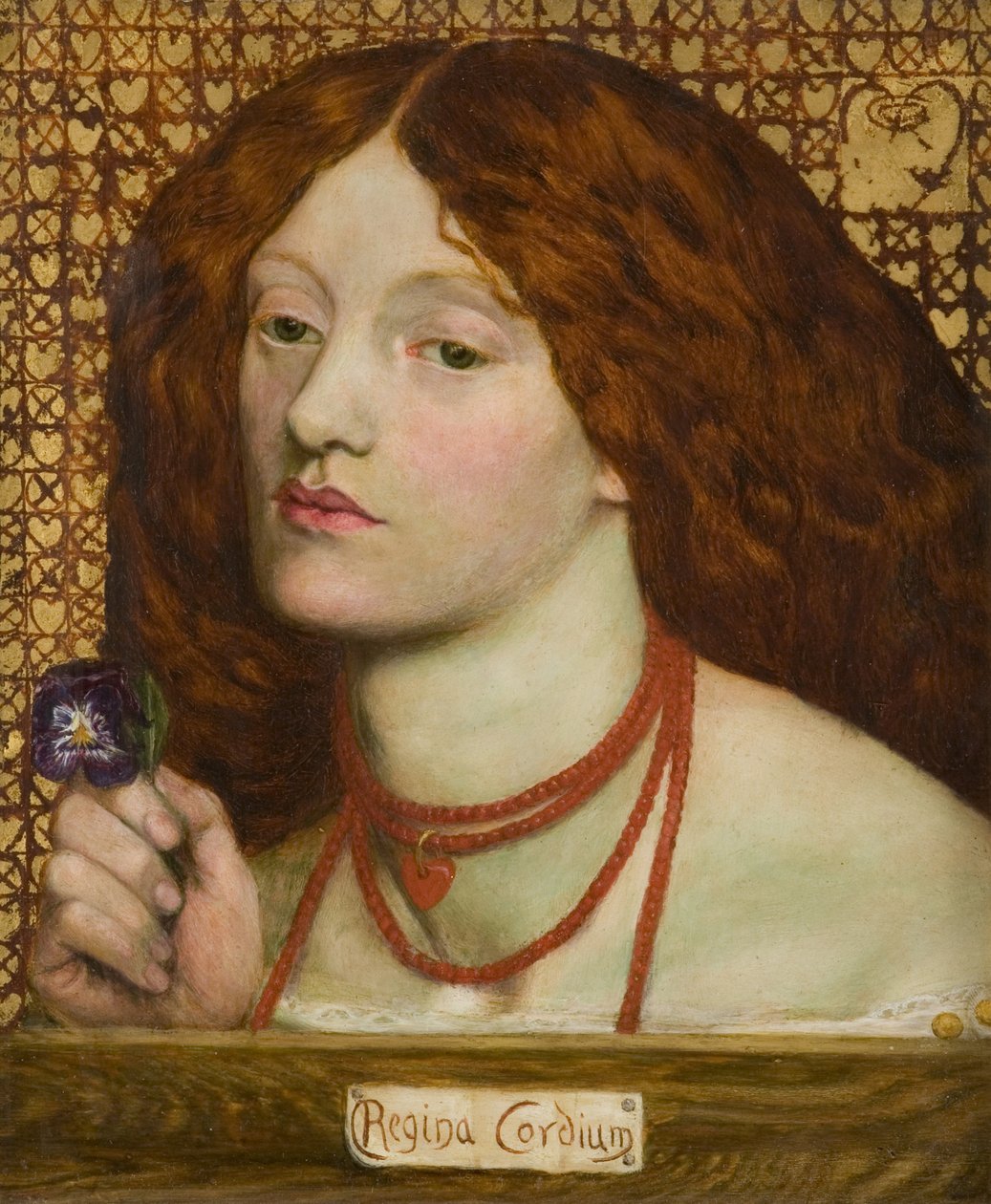 Hearts Queen (Queen of Hearts) (Reine de coeur) - Dante Gabriel Rossetti (1828-1882). Olja på duk av Dante Gabriel Charles Rossetti