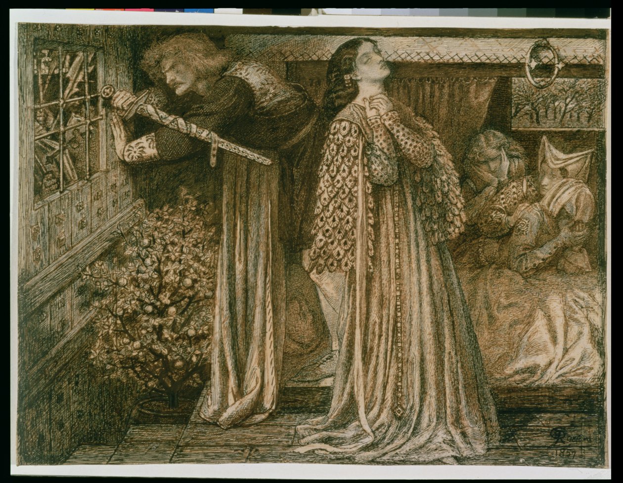 Sir Lancelot i drottningens kammare av Dante Gabriel Charles Rossetti