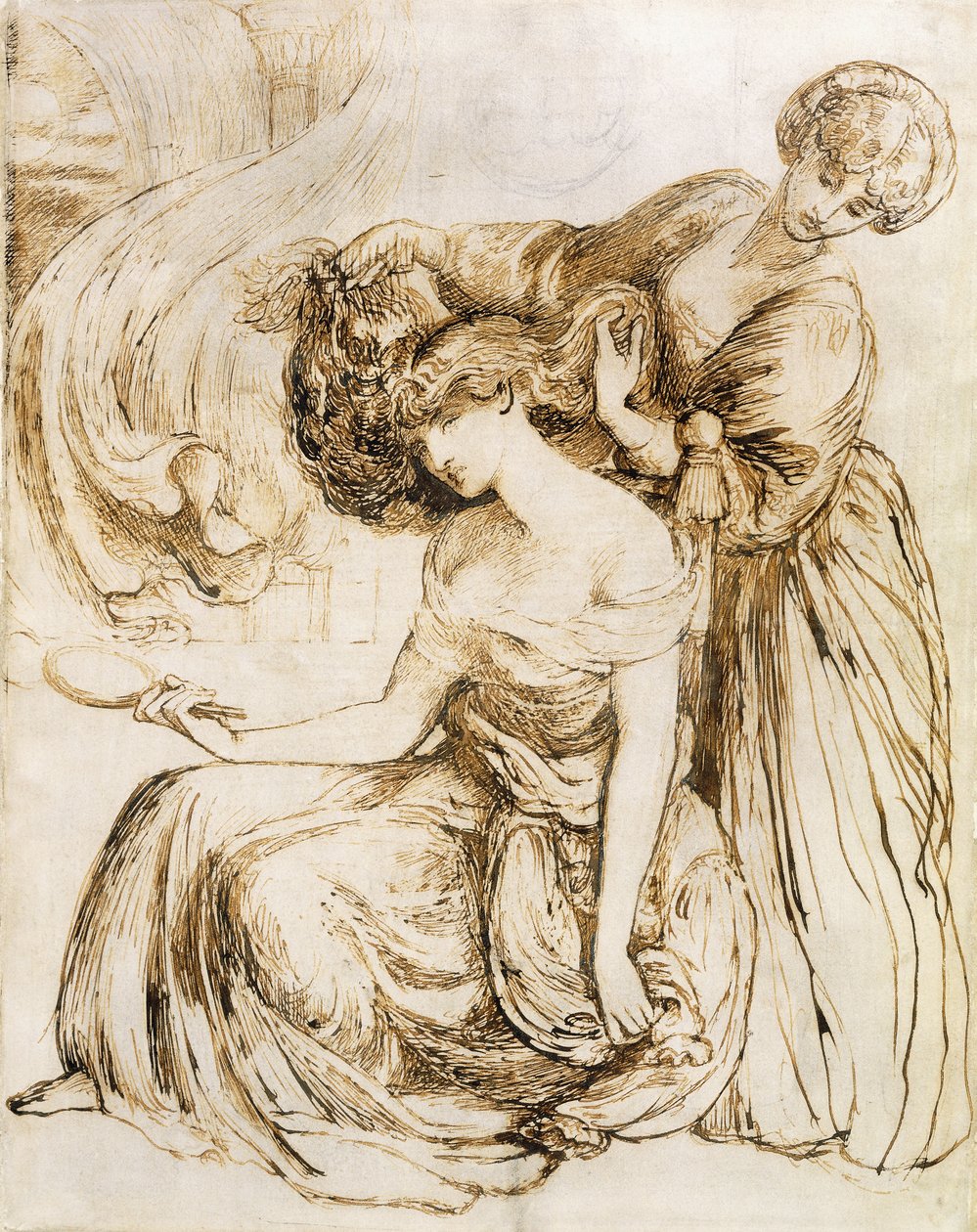 Studie för Desdemonas dödssång: Othello, akt IV, Sc. III, av Dante Gabriel Charles Rossetti