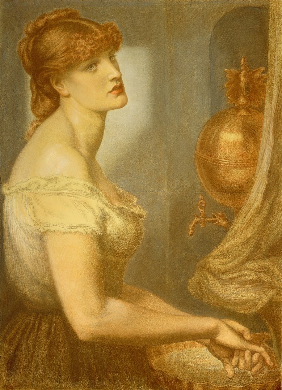 Studera för La Bella Mano av Dante Gabriel Charles Rossetti