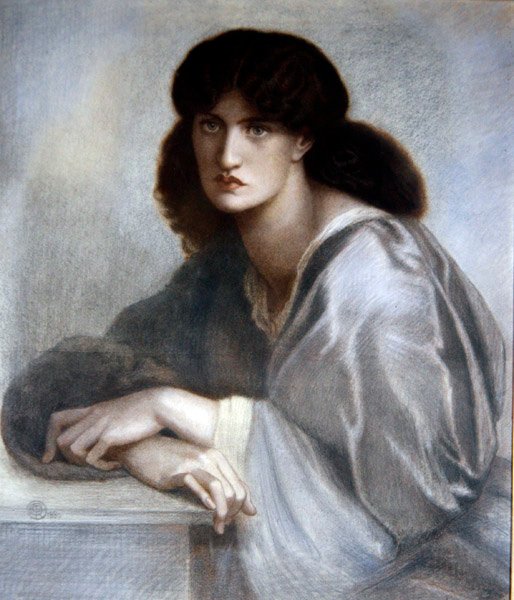 Studie för "The Woman of the Window" av Dante Gabriel Charles Rossetti