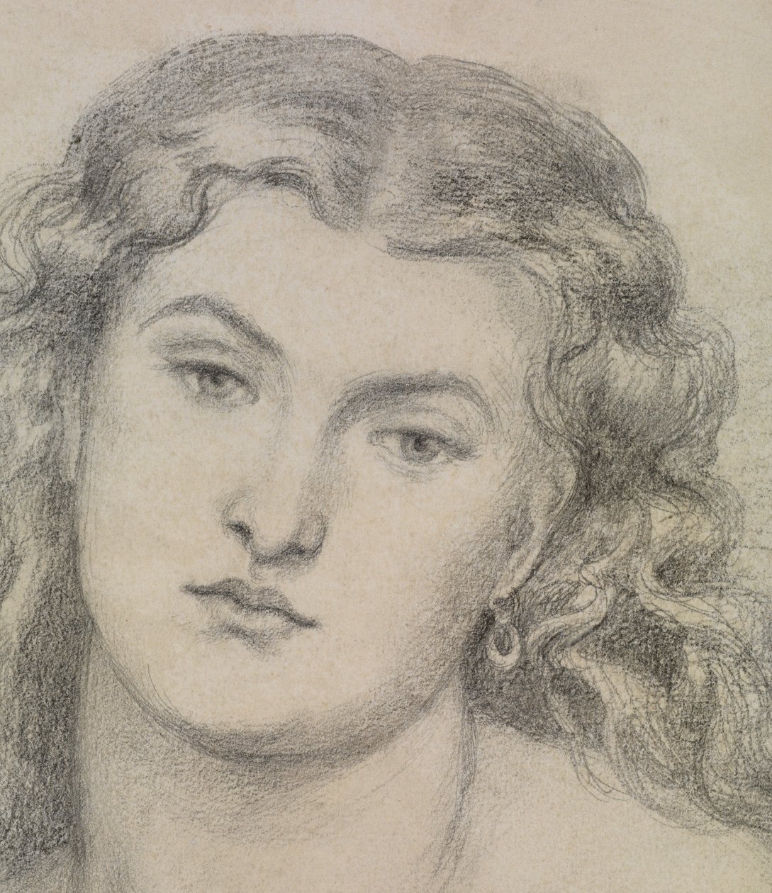 Studie för "Venus Verticordia" av Dante Gabriel Charles Rossetti