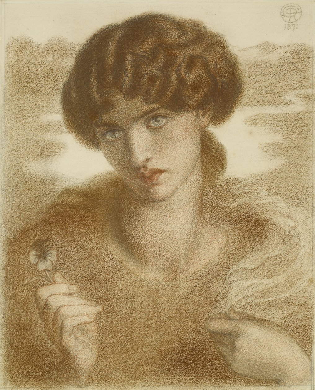Studie för "Water Willow", 1871 av Dante Gabriel Charles Rossetti