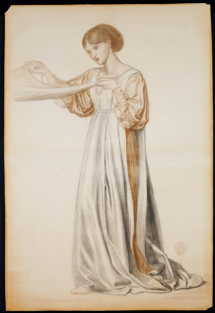 Studie för en pallbärare i "Dantes dröm", 1873 av Dante Gabriel Charles Rossetti