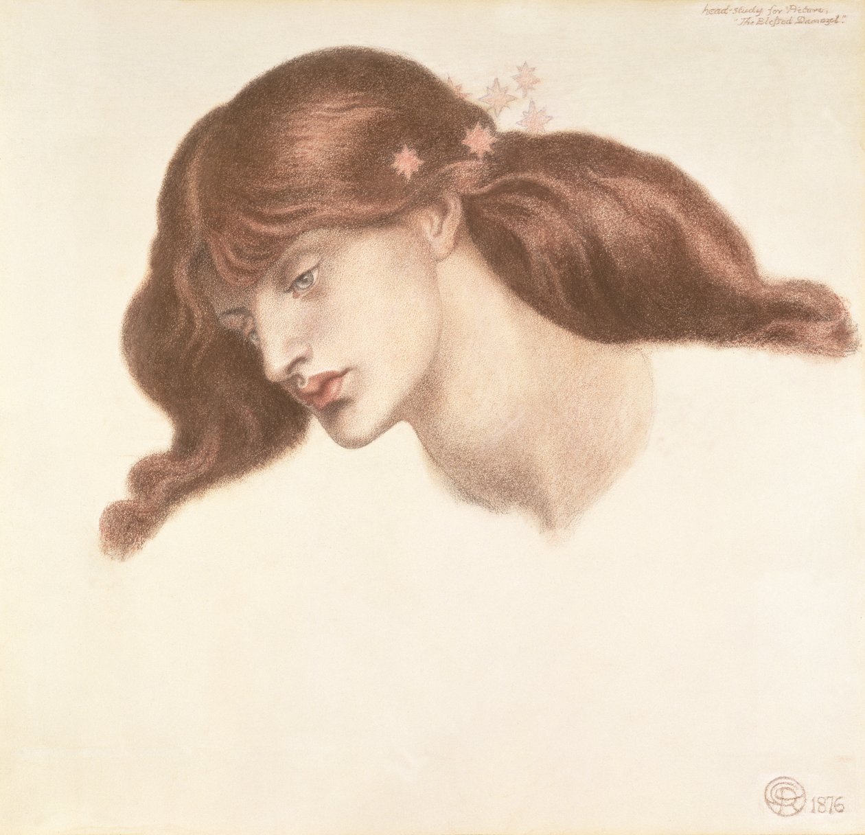 Studera för den välsignade Damozel av Dante Gabriel Charles Rossetti