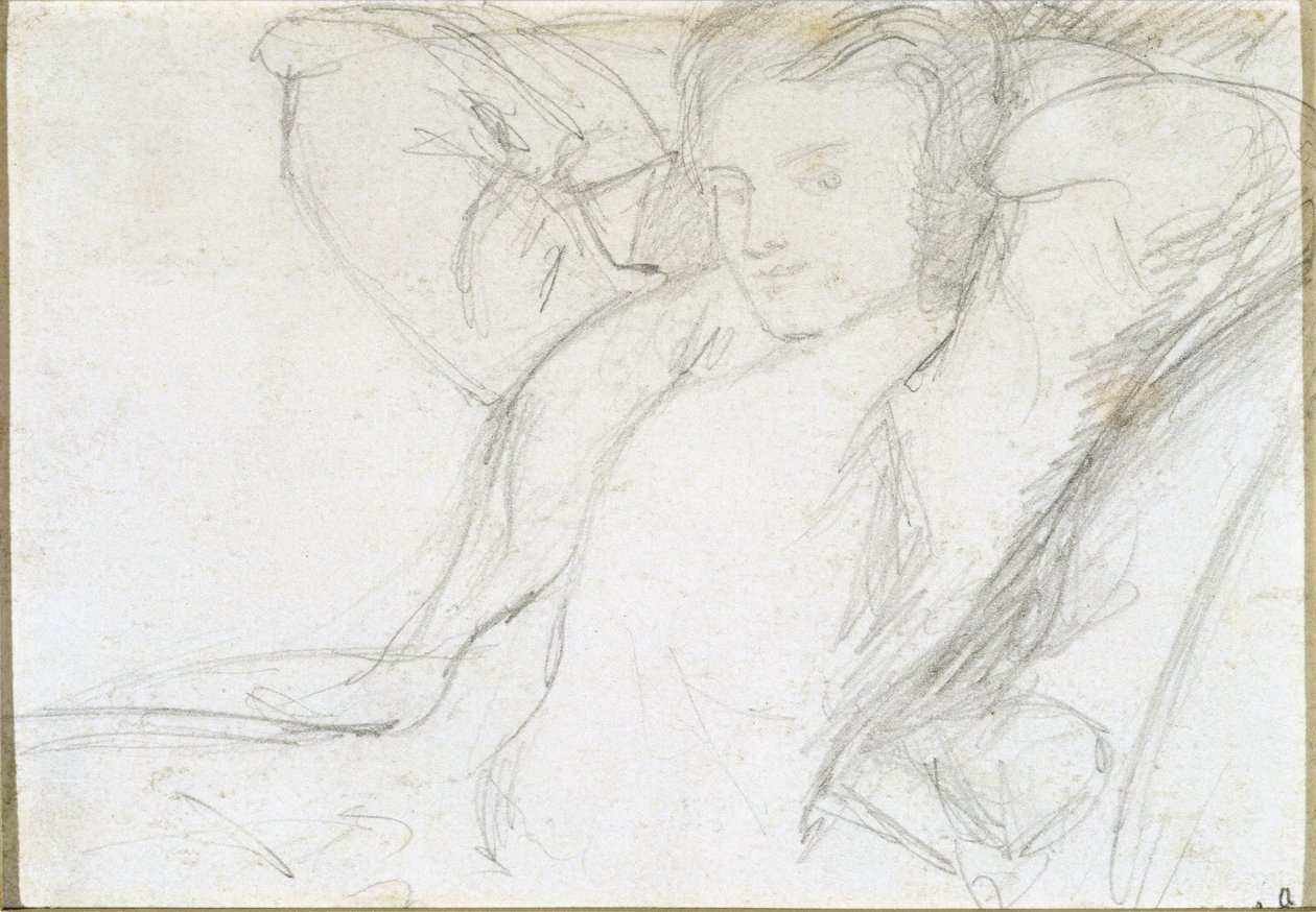 Studie av en sittande dam, 1860 (grafit på papper) av Dante Gabriel Charles Rossetti