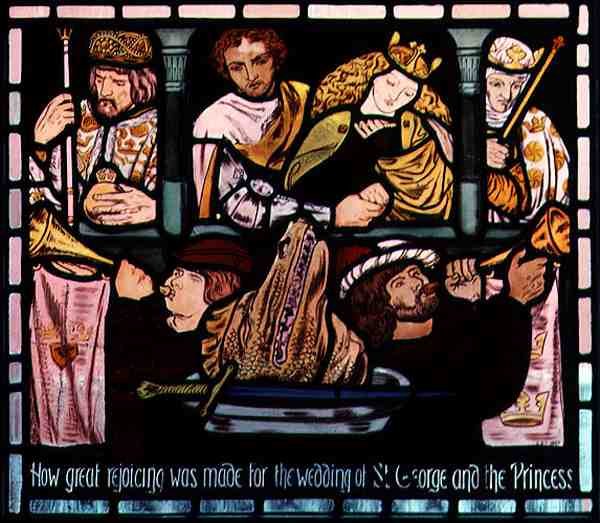 St Georges och prinsessans bröllop, 1800-talet av Dante Gabriel Charles Rossetti