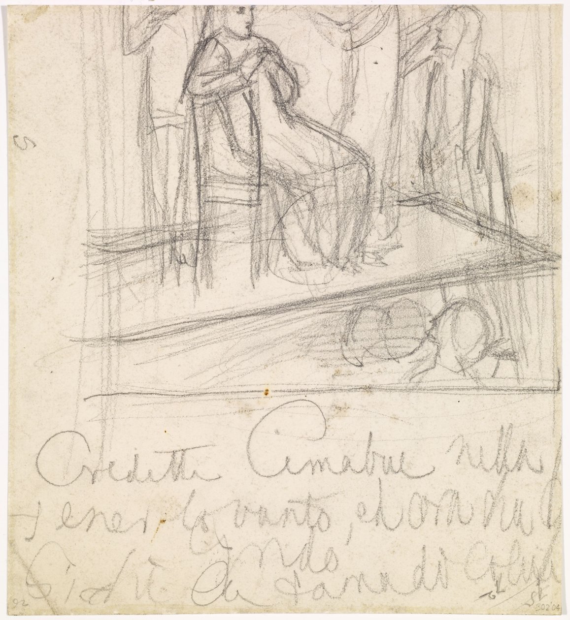 Tibullus återkomst till Delia - Studie för Delia-figuren av Dante Gabriel Charles Rossetti