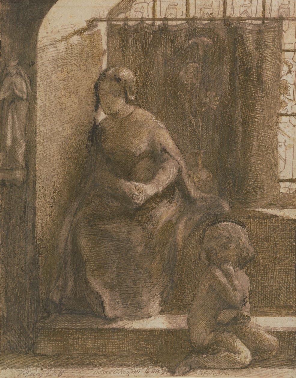 The Sun May Shine A We Be Cold, 1848 (penna & brunt bläck på papper) av Dante Gabriel Charles Rossetti