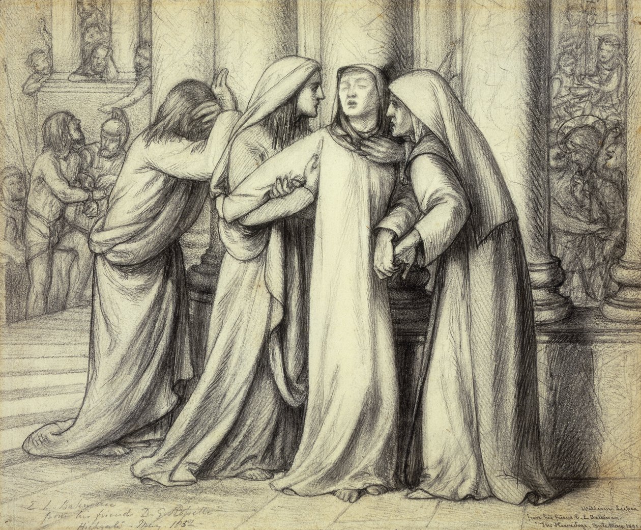 Jungfru Maria tröstas, 1891 av Dante Gabriel Charles Rossetti