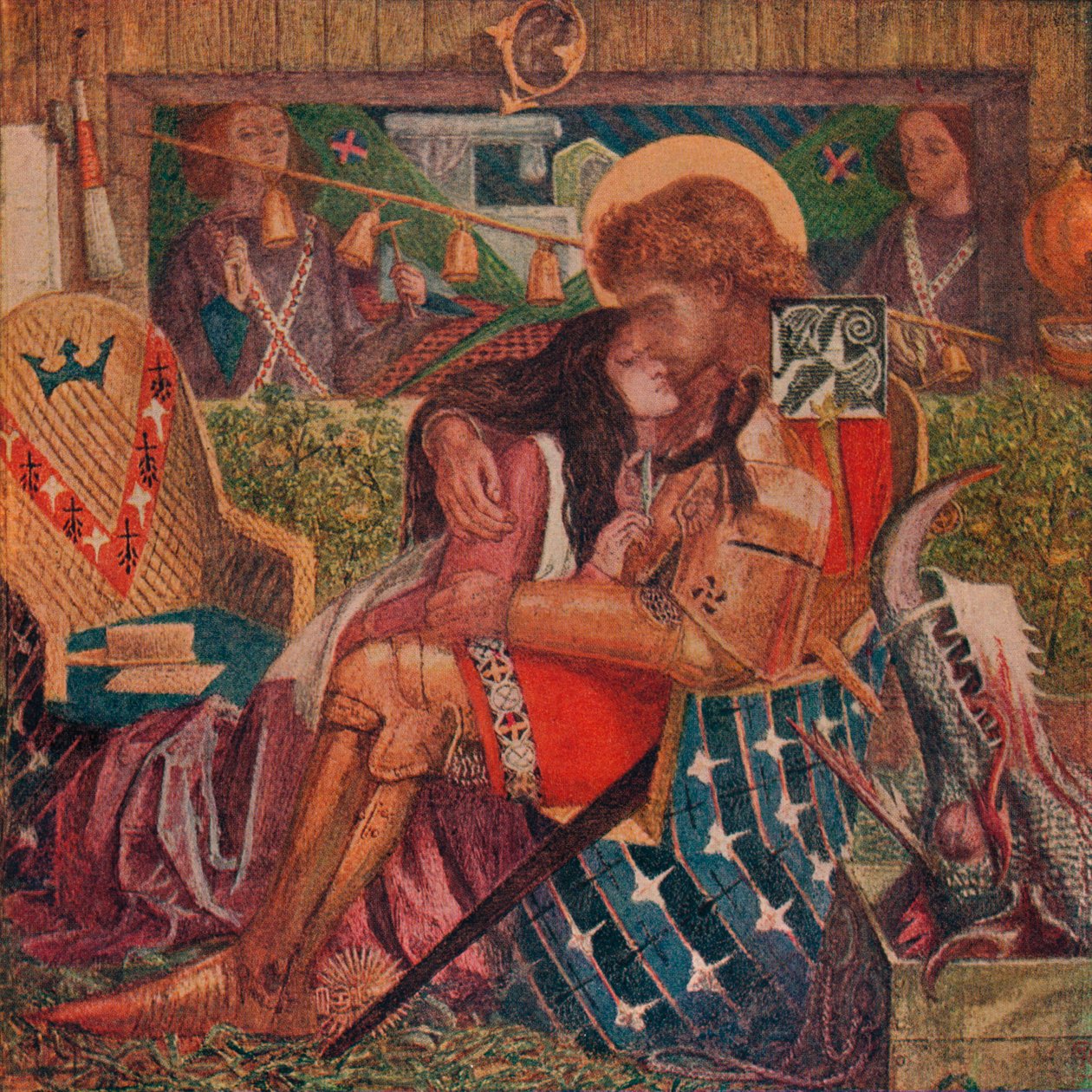 St Georges och prinsessan Sabras bröllop, 1857 av Dante Gabriel Charles Rossetti