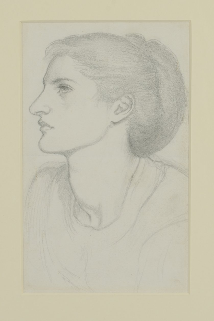 Kvinnohuvud, 1865-70 av Dante Gabriel Charles Rossetti