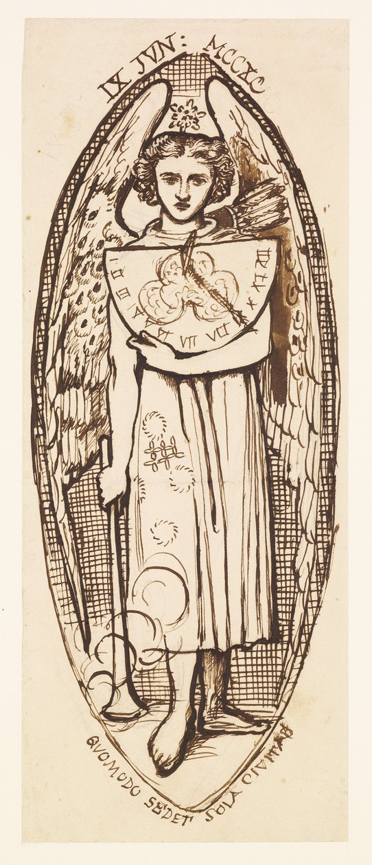 Dantis Amor - Studie av kärlek med solur och fackla av Dante Gabriel Rossetti
