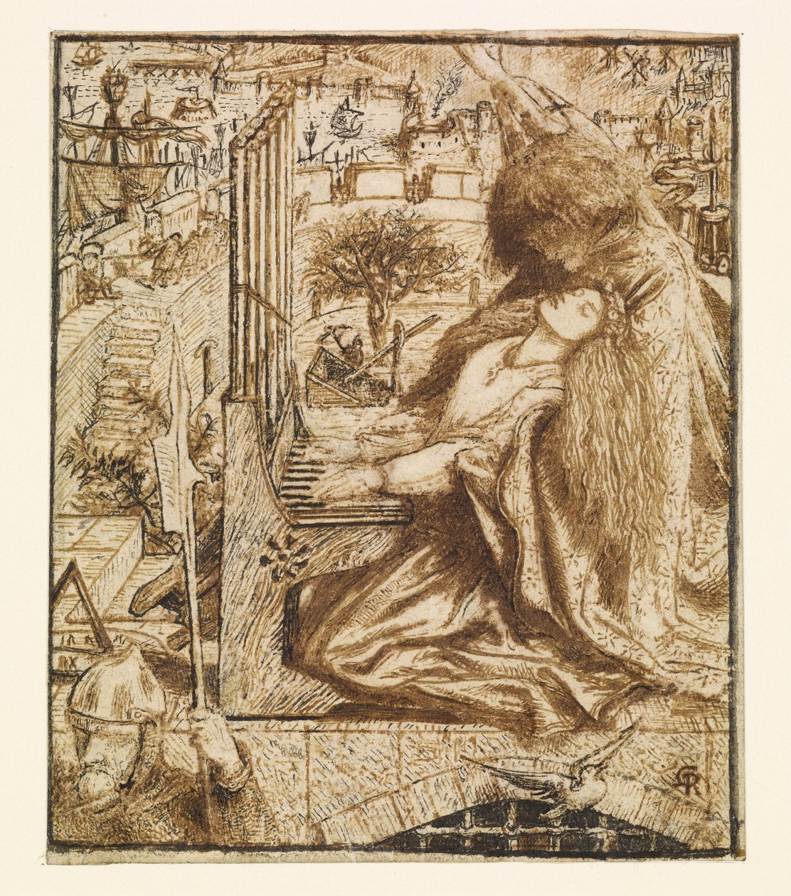 Design för Moxons Tennyson - Saint Cecilia av Dante Gabriel Charles Rossetti